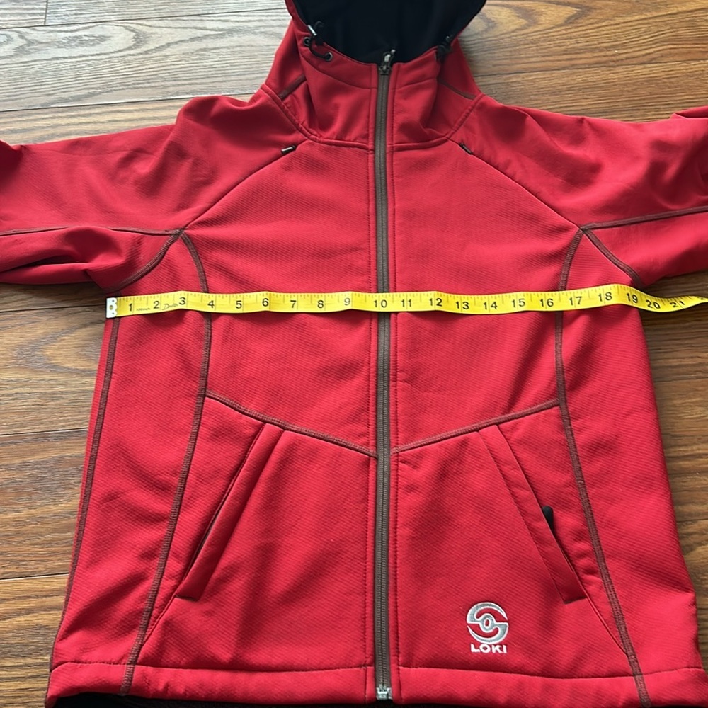 Loki Womens S All In One Red Softshell Jacket Brown Fleece Lined Mitten Sleeves - Picture 6 of 11